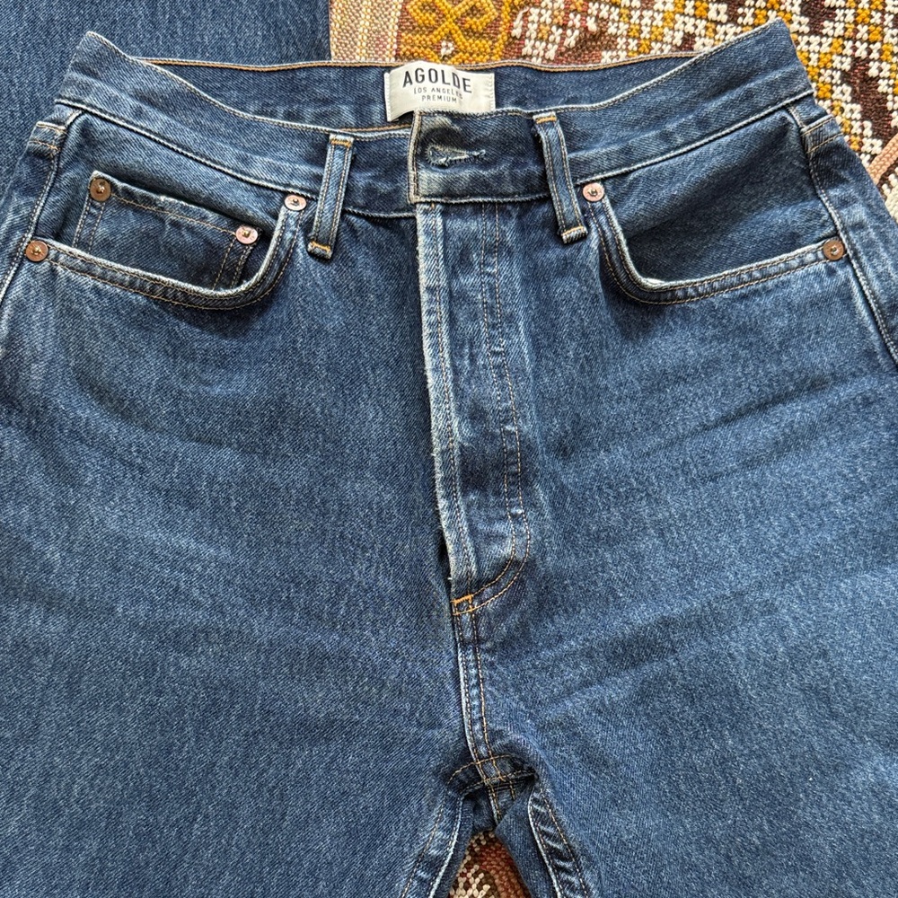 Agolde Women 90 Pinch Waist Dark Blue Straight Jeans